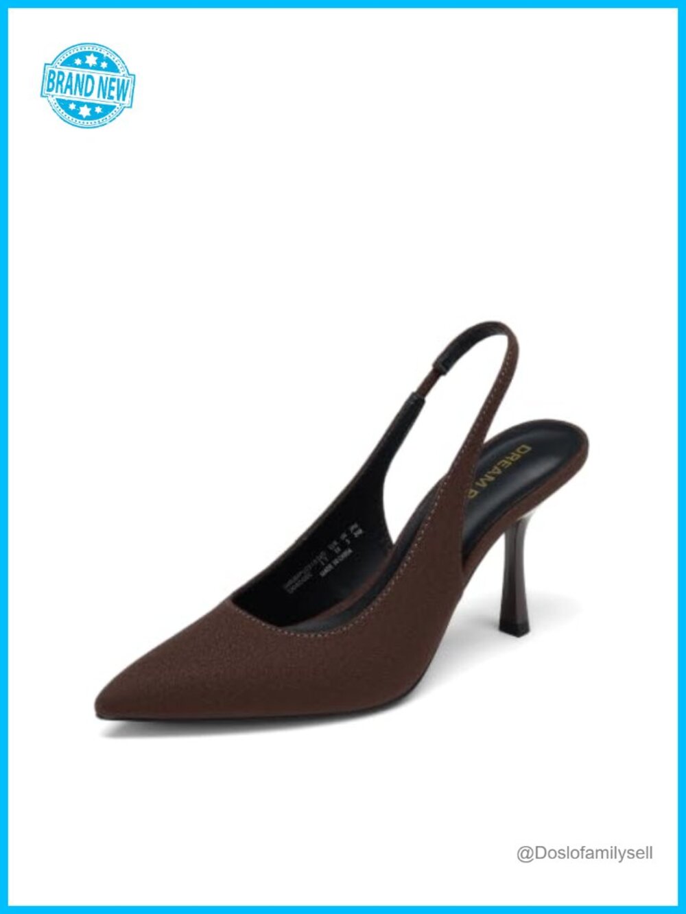 Women's Slingback Stiletto Heels Pointed Toe Faux Suede Dress Pumps
